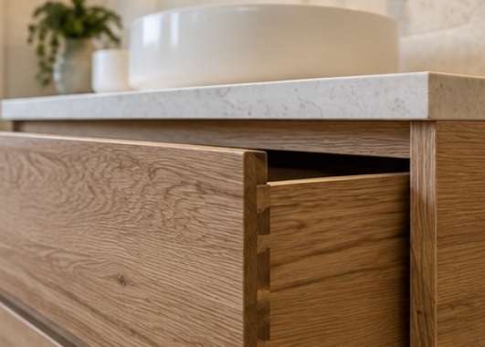 Timber vanity detail